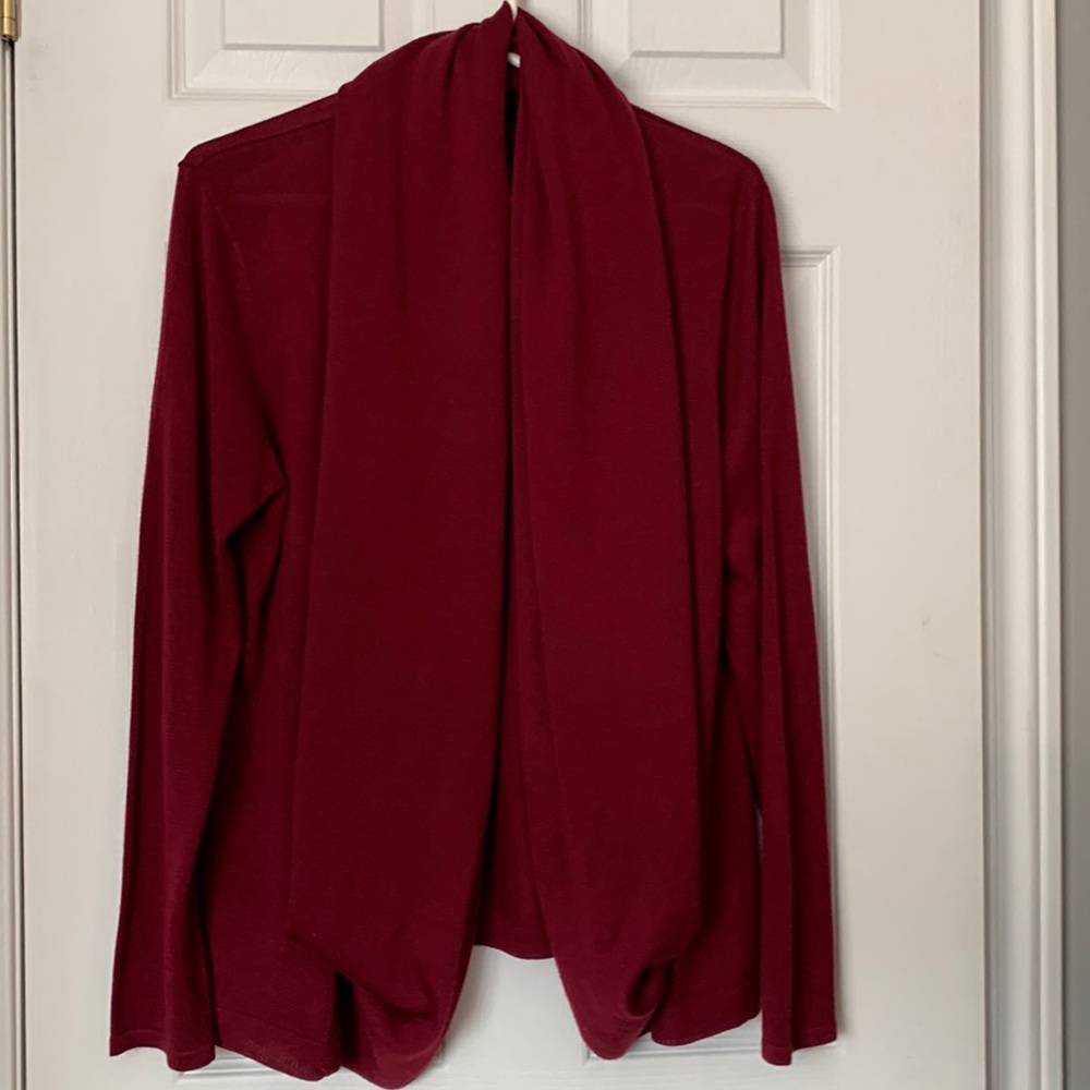 Cupio burgundy multi-style long-sleeve cardigan